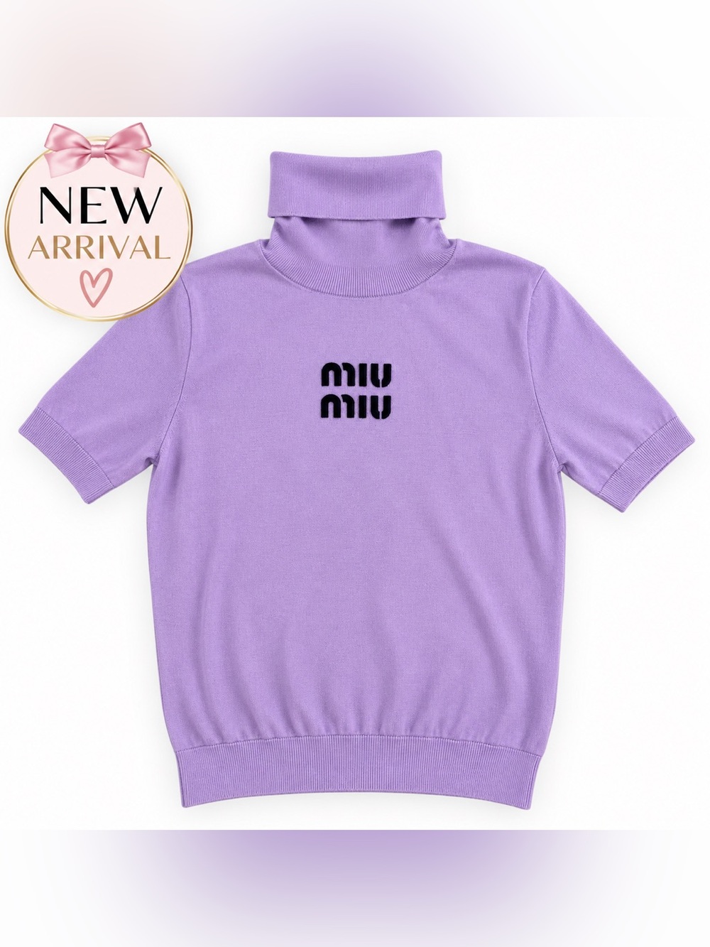 💜 Women’s Lavender Short-Sleeve Turtleneck Knit Top 💜